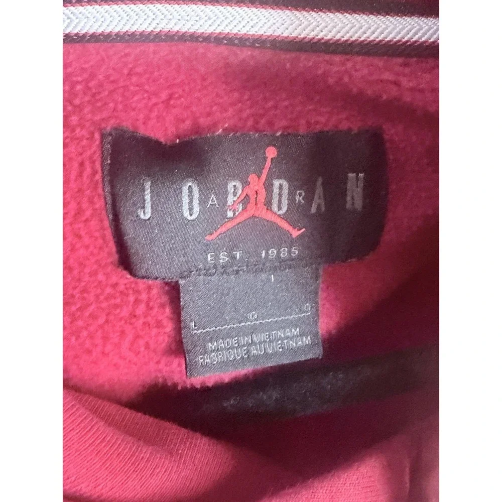 Jordan Nike Hoodie Mens Large Red Pullover Fleece Sweatshirt Jumpman Air Logo